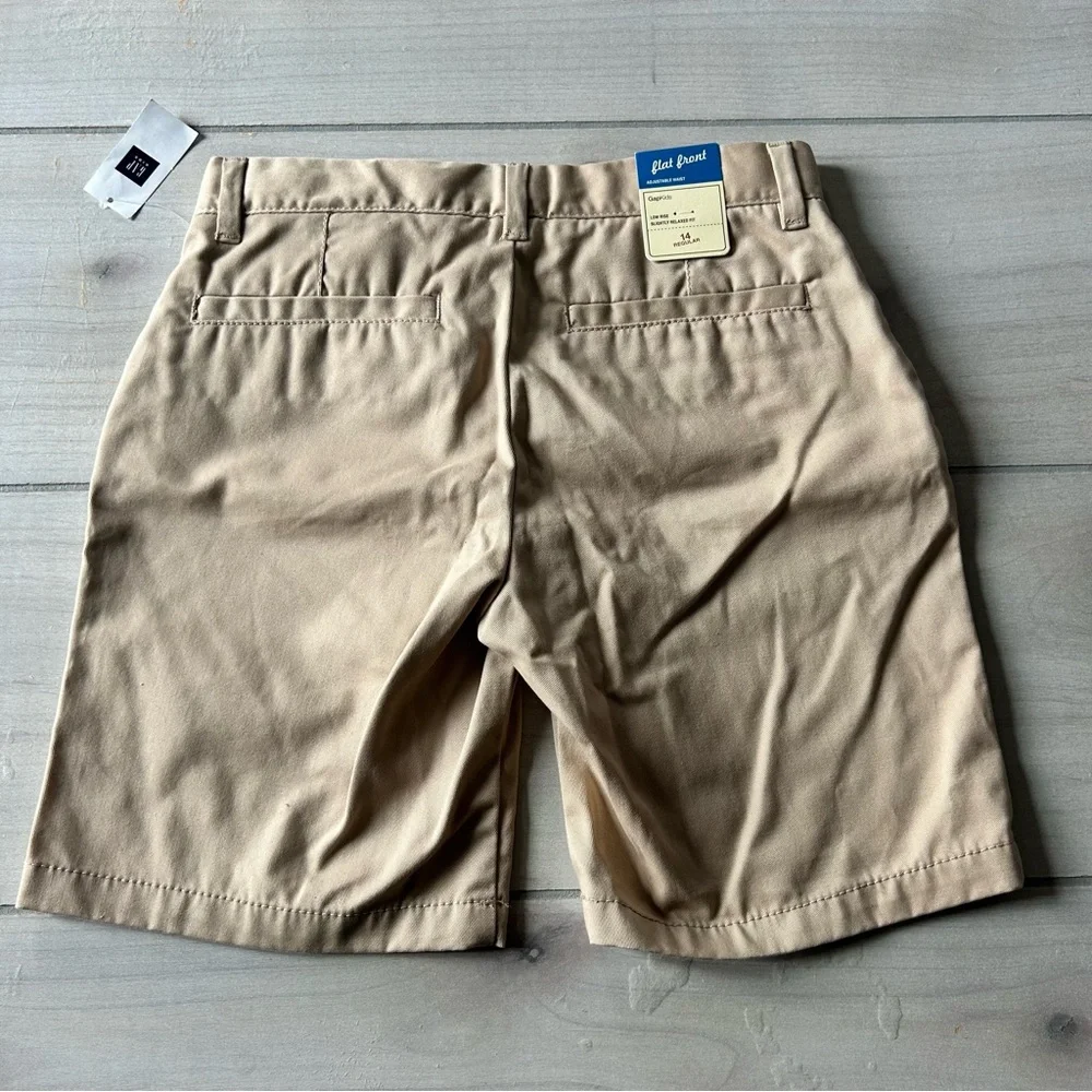 NWT GAP Kids Tan Khaki Kids' Chino Interior Adjustable Button Tab Shorts